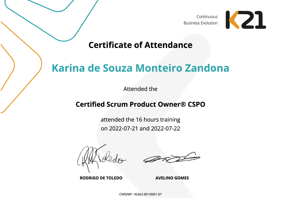 Certificado K21